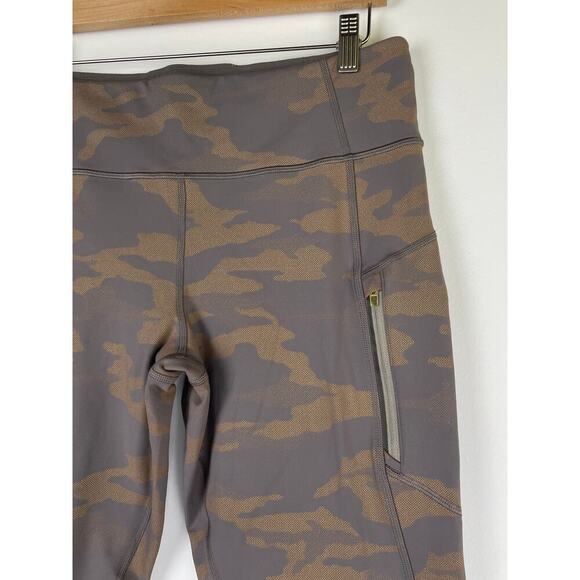 Athleta Rainier Reflective Tight Tights Camo Lux Buff Grey - Size L - Picture 3 of 9